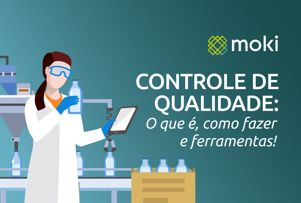 Capa do post Controle de qualidade com ilustração de engenheira de alimentos verificando qualidade