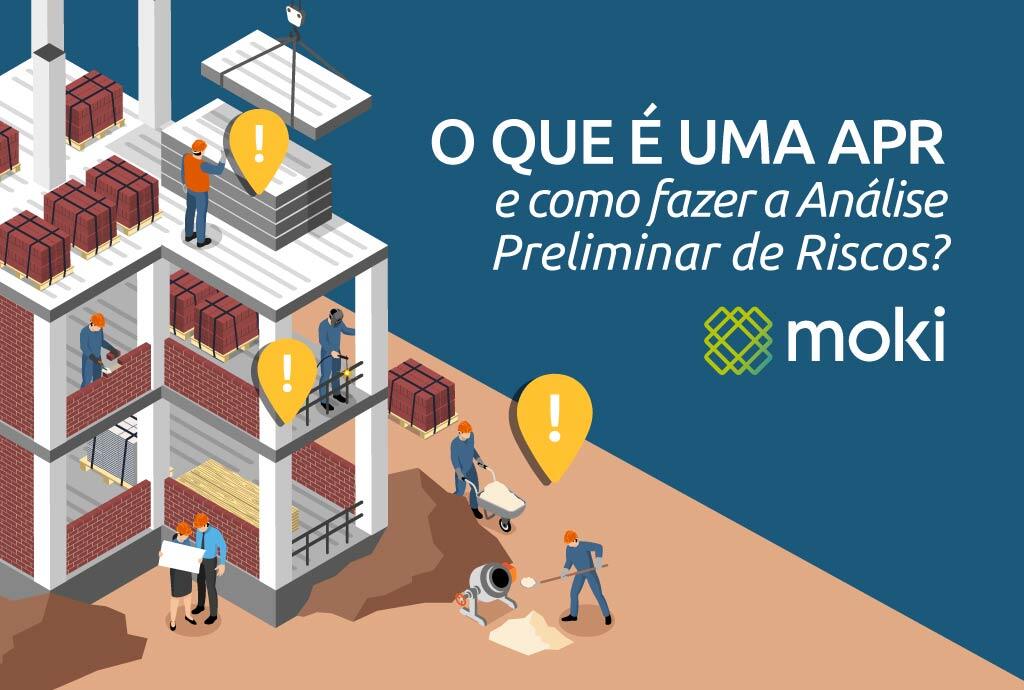 Capa do post de APR com ilustração de uma construção com vários pedreiros e várias inconformidades