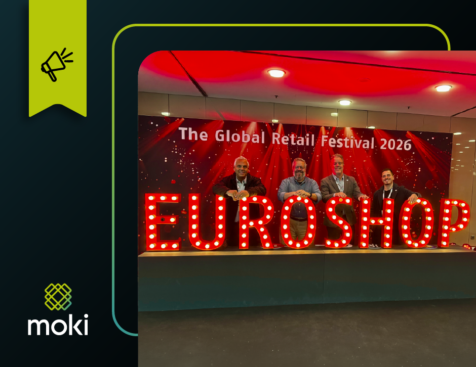 Imagem mostra a equipe Moki na Euroshop 2026