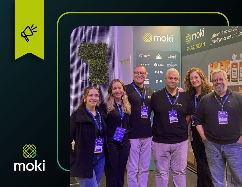 Estande da Moki no Brasil em Código 2025 promovido pela GS1 Brasil.